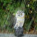 Ruolan Plastic Owl,Brid Owl with Flashing Eyes&Frightening Sound for Garden Yard Outdoor