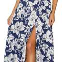 KILIG Women's Summer Floral Beach Flowy Split Maxi Long Dresses, Floral Blue  (S)