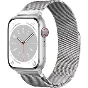 Original Milanese Loop Band Compatible with Apple Watch 38mm 40mm 41mm 42mm  - Women & Men Magnetic Closure Adjustable Metal Strap for iWatch Series 11 10 9 8 7 6 5 4 SE2 3 Ultra2 3 (Silver)