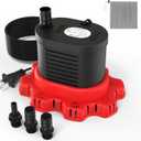 AgiiMan Pool Cover Pump Above Ground - 850 GPH Submersible Water Pump for Pool Draining, Portable Small Sump Pumps with 16' Drainage Hose and 25' Power Cord, 3 Adapters, Black