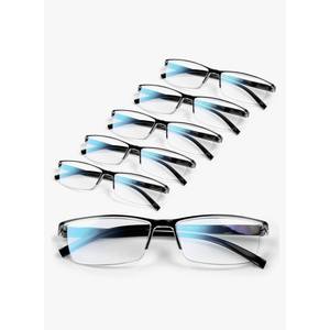 6 pack Executive Style Reading Glasses Men - Durable Readers with 99% Blue Light Blocking - Comfortable Fit with TR90 Frames