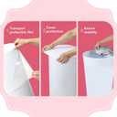 3Pcs Cake Stand & Cylinder Stands for Party Round Pedestal Stand with Weighted Water Bag & Spandex Cloth Cover for Stable Wedding, Birthday, Indoor Outdoor Home DecorPVC Plastic,Vivid White