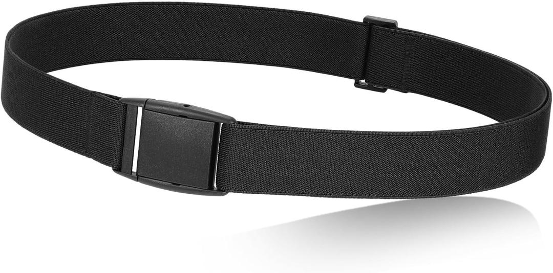 JASGOOD No Show Women Stretch Belt Invisible Elastic Web Strap Belt with Flat Buckle for Jeans Pants Dresses (Suit for US Size 0-16)