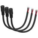 16AWG DC5525 Power Cable, 5.5mm x 2.5mm Female Barrel Plug Connector, 0.8ft DC Power Cord for CCTV Security Camera, DVR, LED Light Strip, 15A 12V/24V, 3-Pack