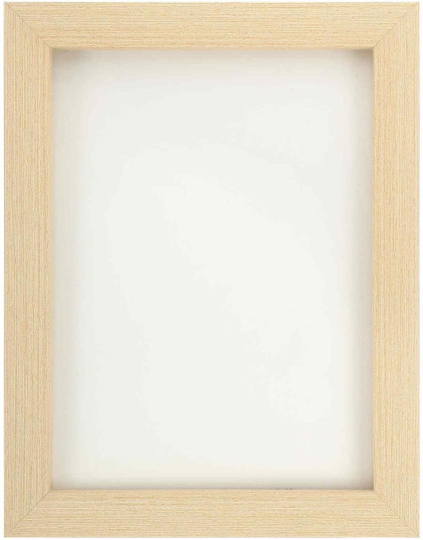 MECCANIXITY 7x9 Picture Frame, Solid Oak Wood Photo Frame 7x9 Frame Display 5.5x7.5 Optical Clear Acrylic Sheet Wall Mounting and Tabletop Display, Natural Wood, 1Pcs
