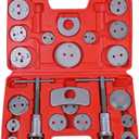 Disc Brake Caliper Compression Tool 22pc Professional Piston Compressor Tool Set for Automotive Brake Pad Replacement (Red)