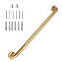 24 Inch Shower Grab Bar 1.25" Dia, Gold Anti Slip Bathroom Grab Bar, 304 Stainless Steel Knurled Handicap Grab Bars, Safety Support Handrail, Assist Bath Shower Handle for Elderly Injury Senior