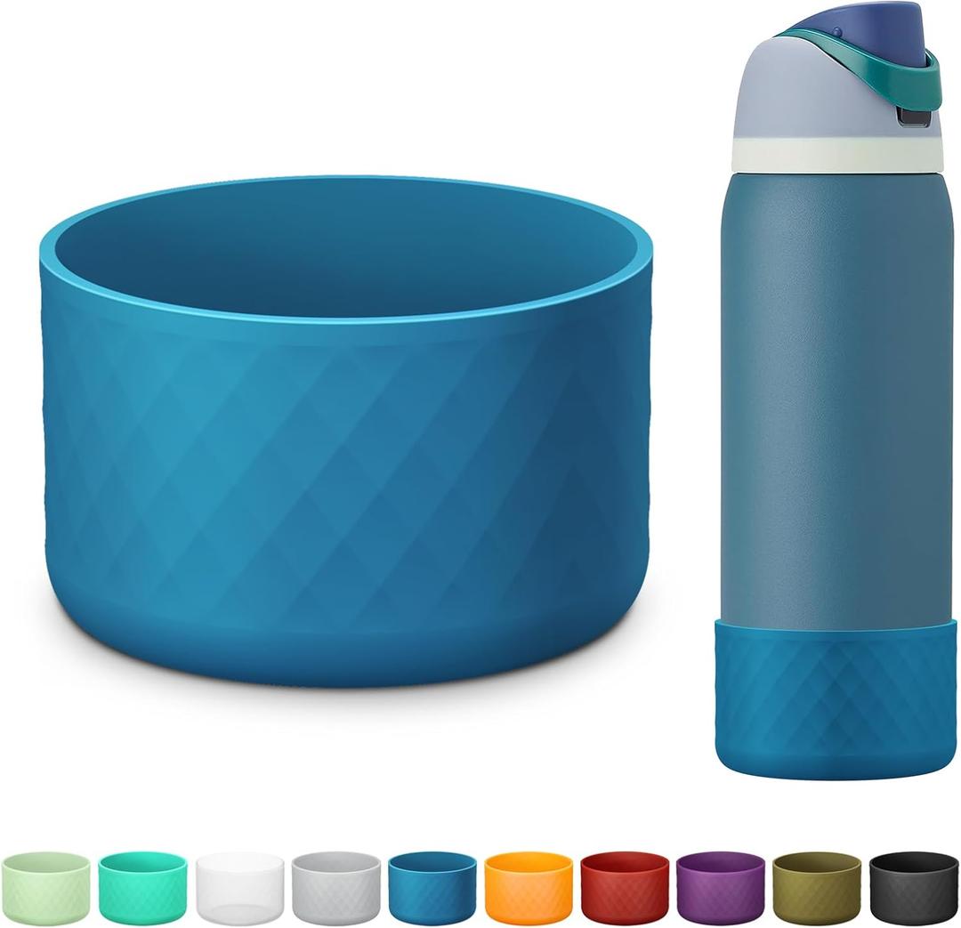 Silicone Boot for Owala Water Bottle 24 oz 32 oz 40 oz, Anti-Slip Protective Sleeve for FreeSip/Twist/Flip Stainless Steel Water Bottles Accessories (dark blue)