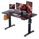 Height Adjustable Electric Standing Desk, 47.2 x 23.6 Inches Sit Stand up Desk, Memory Computer Home Office Desk with Two-Piece Desktop (Black)