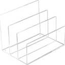 Clear Acrylic File Sorter Acrylic Desk Organizer File Organizer for Desk, File Folder Organizer for Document Paper Letter Book Envelope Laptop Organizer, Clear Acrylic File Organizer on Office Desktop