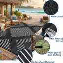 Garvee Waterproof Outdoor Rug 5x8 Rug Plastic Reversible Area Rugs Indoor Outdoor Carpet for Patio RV Porch Balcony Backyard Picnic Black White