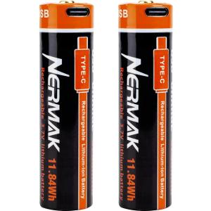 3.7V 3200mAh USB Rechargeable Lithium lon Battery for Flashlights, Headlamps, Bike Lights, Bluetooth Speaker Etc(2 Pack)