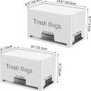 STWWO 2-Pack Trash Bag Holder Dispenser, Stackable Garbage Bag Dispenser, Extra Large Trash Storage Organizer for Kitchen Laundry Under Sink, Wall Mounted or Freestanding, Metal White