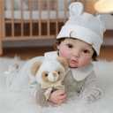 20-Inch Reborn Baby Doll, Cute Realistic Newborn Baby Doll with Hand-Rooted Hair, Poseable Full-Body Vinyl Baby Dolls for 3+ Ages, Room Decor, Birthday Gifts, Collectible (Grey), 20 inches x 9.5 inches x 7.6 inches