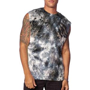 Verdusa Tie Dye Shirt Men Y2k Crop Tank Top Sleeveless Graphic Casual Muscle Shirt (L)