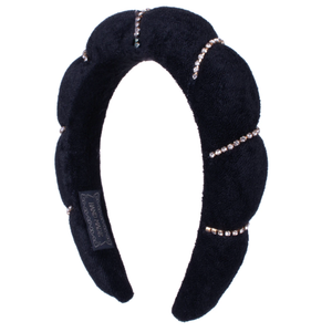 4 x Black headband With Rhinestone