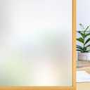 Rabbitgoo Window Privacy Film, Frosted Glass Window Clings, Static Cling UV Heat Blocking Door Stickers for Home Bathroom, Removable Indoor Decal Coverings Day and Night, Pure, 17.5 x 78.7 Inches