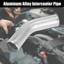 X AUTOHAUX OD 2.5" 63mm Length 12" 300mm Aluminum Alloy Tube Intercooler Pipe 45 Degree Air Intake Tube Silver Tone for Car