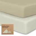 KeaBabies 2-Pack Organic Crib Sheets for Boys, Girls, Jersey Fitted Crib Sheet, Baby Crib Sheets Neutral, Cotton Breathable Crib Sheet, Cute Printed Crib Mattress Sheet, Baby Mattress Sheets (Lichen)