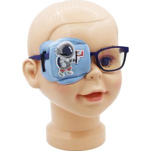 Astropic 3D Silk Eye Patch for Kids | Boys Eye Patch for Glasses | Medical Eyepatch for Children with Lazy Eye (Blue - Astronaut, Right Eye)