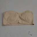 Women's Strapless Bra Comfortable Non-Slip Silicone Bandeau Bra Seamless Wireless Tube Top Bra Beige
 2XL