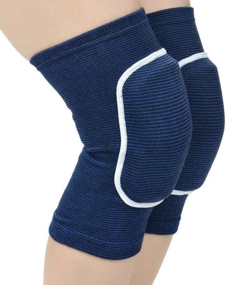 MINILUJIA Soft Breathable Knee Pads for Kid Elastic Nonslip Sponge Sleeves Flexible Children Knee Support Protector Sleeves Cover One Pair (Small, Blue)