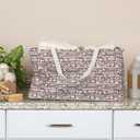 Household Essentials Tan Geometric Krush Container All-Purpose Utility Tote, 13"H x 22"W x 11"D
