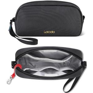 Lacdo Electronics Organizer Travel Case, Travel Bag Water Resistant Cable Organizer, Tech Accessories Pouch Carry Storage Bag for Charger, Cord, Hard Drive, Phone, Power Bank, Travel Essentials, Black