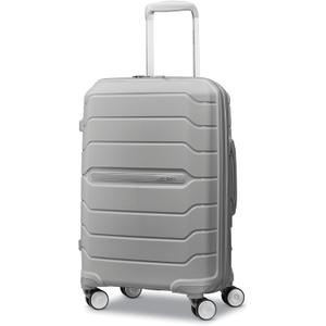 Samsonite Freeform Hardside Carry-On Luggage with Spinner Wheels - Hardshell Suitcase - TSA, Airline-Approved - Expandable Hard Shell, Smooth Rolling Wheels for Lightweight Travel - Light Grey