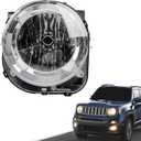 Halogen Model Headlight Assembly Compatible with Jeep Renegade 2015-2018 Headlamp Replacement Left Driver Side LH 68256570AA CH2502273