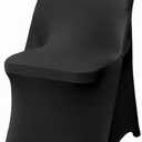 30 Pcs Black Folding Chair Cover Washable Removable Universal Fitted Chair Cover Protector for Wedding Party Banquet Holidays Celebration Decoration Chair Covers