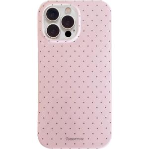 inewateri Compatible for iPhone 16 Pro Case with Cute Fashion Polka Dot Aesthetics Design Simple Case for Soft TPU Slim Protection Case for iPhone 16 Pro-Pink