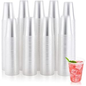 500 Pack 9 oz Clear Plastic Cups, 9 Ounce Disposable Cups for Parties, Picnics, BBQs, Travel, Halloween, Christmas Party, and Events
