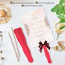 Manaloom Pack of 500 Curved Craft Sticks - 8" Birchwood Popsicle Sticks for Crafts, Jumbo Craft Sticks for Fan Handles, Wedding Programs, DIY Crafting Supplies, (Red)