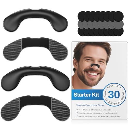 Nasal Strips for Snoring | Extra Strength Snoring Solution Nose Strips | Improve Breathing and Sleep Quality (30 Count, Black)