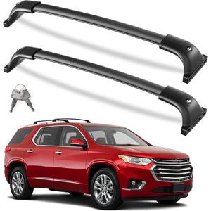 KINGGERI 300lbs Lockable Roof Rack Cross Bar Compatible with Chevrolet Chevy Traverse 2018-2021. Heavy Duty All Aluminum Crossbars Rooftop Cargo Basket Luggage Kayak Canoe Snowboard Bike