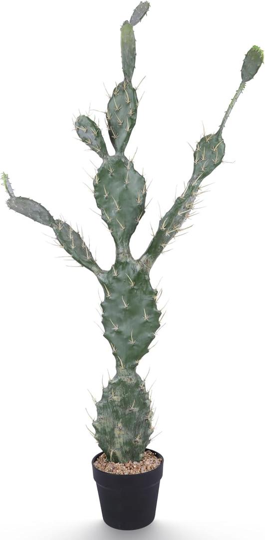 Artificial Cactus Potted Plant 43 Inch Faux Desert Cacti Fake Big Cactus Plant with Black Planter for Home Garden Office Indoor Outdoor Decoration