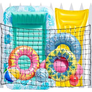 71" * 47" Pool Float Toy Storage Net, Extra Large Hanging Elastic Mesh Pool Storage with 20 Hooks, for Floats, Balls, Water Inflatable Toys Rafts & Other Raft Accessorie