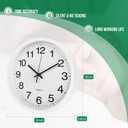 Wall Clock Modern Simple Style Round Plastic Decor Clock Non-Ticking Silent Quartz Movement Wall Clocks for Home/Office/School/Living Room/Bedroom/Kitchen (White, 12 Inch)