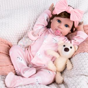 Aori Reborn Baby Dolls Lifelike - 22 Inches Realistic Newborn Girl Doll That Look Real - Great Gift for Grandama and Kids 3+ (Light Pink)