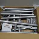 Sakugi Clothes Rack - Large-Capacity Clothing Racks for Hanging Clothes with Lockable Wheels, Space-Saving Metal Coat Rack for Bedroom, Laundry Room, Entryway, 45.6" x 16.9" x 59", Silver