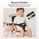 Toddler Booster Seat for Kitchen Chair, Anti-Slip Dining Table Booster Seat w/Backrest & Adjustable Shoulder Straps, Polyester Waterproof & High-Density Foam, Portable Travel Baby Increasing Cushion