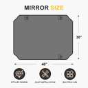 Vanity Bathroom Mirror, 40" x 30" Black Scalloped Mirror for Wall