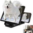 3D HD Big Screen Phone Magnifier, New Cell Phone Screen Magnifier, Foldable Design Screen Version for Movies and Videos, Lightweight Phones Magnifying Screen, Compatible with All Phones (Black)