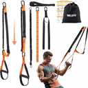 WELSPO Home Resistance Training Kit with 2 Resistance Bands, Exercise Guide & Door Anchor-350lb Capacity Nylon Bodyweight Straps for Full Body Workout, Strength Training & Travel Fitness