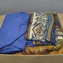 Cottolester Boho Comforter Set Full Size 8 Pieces,Brown Blue Bohemian Comforter Paisley Striped Bed in A Bag,Soft Microfiber Bedding Set for All Season