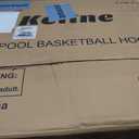 Oversized Pool Basketball Hoop with Super Bright Solar Lights, Poolside Basketball Hoop with 32" Shatterproof Backboard, Height Adjustment Pool Basketball Goal with Stainless Steel Rim,2 Balls