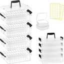 Bead Organizer Box 120 Pcs, 4-Tier Large Capacity Stackable Bead Storage Containers, Portable Plastic Craft Organizers for Jewelry Making, Bracelets, DIY, Nail Art Charms