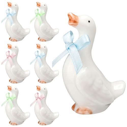 Weysat 6 Sets Silly Goose First Birthday Decorations Gift Cute Statue Sculpture Ornament for Party Supplies(Bow Tie)