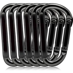EZYA Heavy Duty Carabiner Clips, 860lbs - 3" Iron Carabiners for Keys, Gym, Camping, Hiking Accessories - D-Ring Keychain Hooks for Hammocks, Backpacks, Outdoor Gear